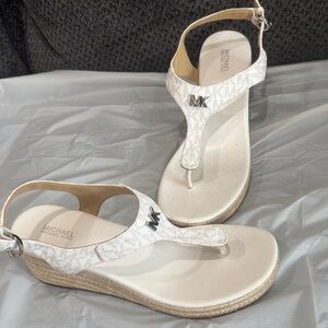 Michael Kors monogram white  Wedge Sandals size 9 women